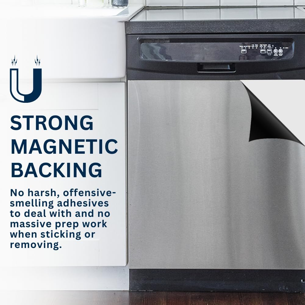 Stainless Steel Magnetic Dishwasher Cover, 23.5" x 26" V784455