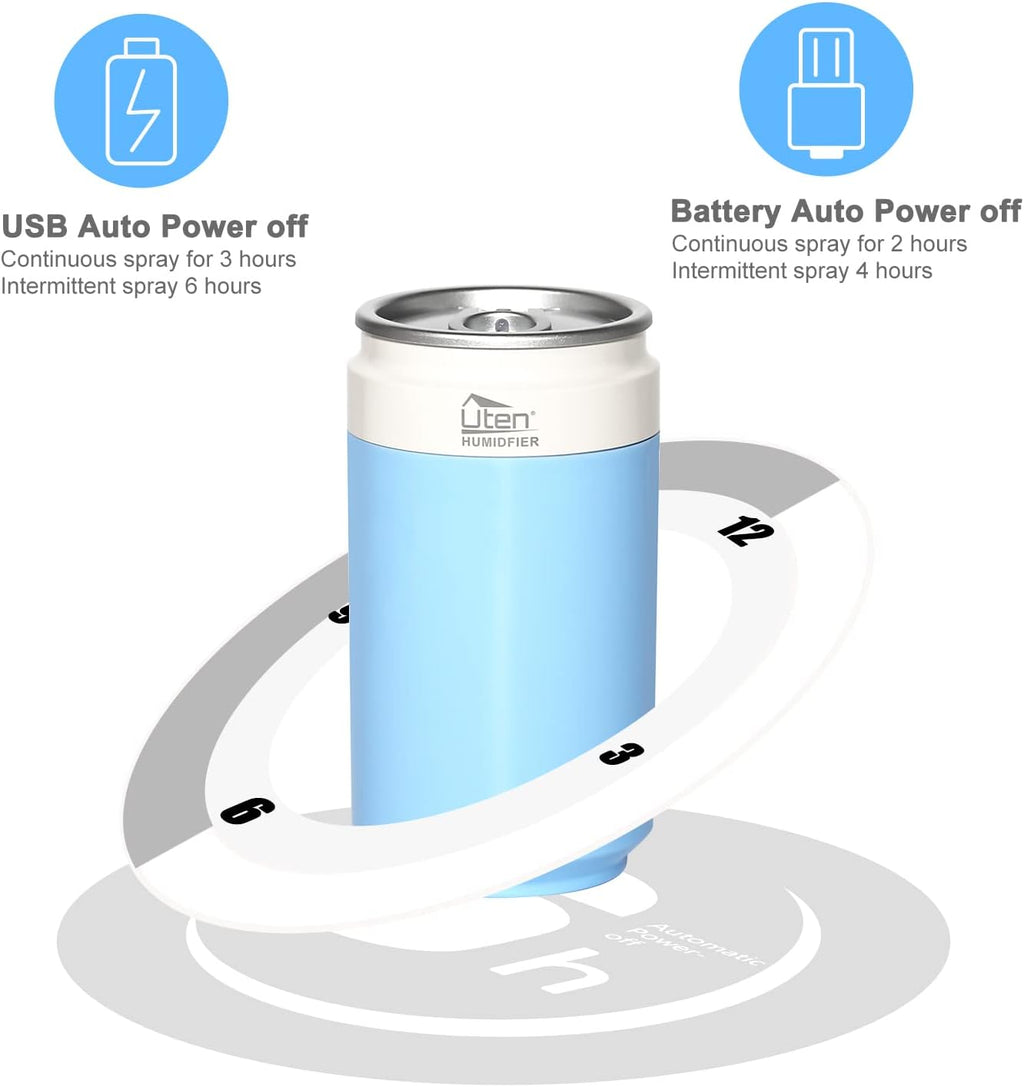 Portable USB Humidifier for Bedroom, Home, Office, Car, 2 Mist Modes, Night Light U564