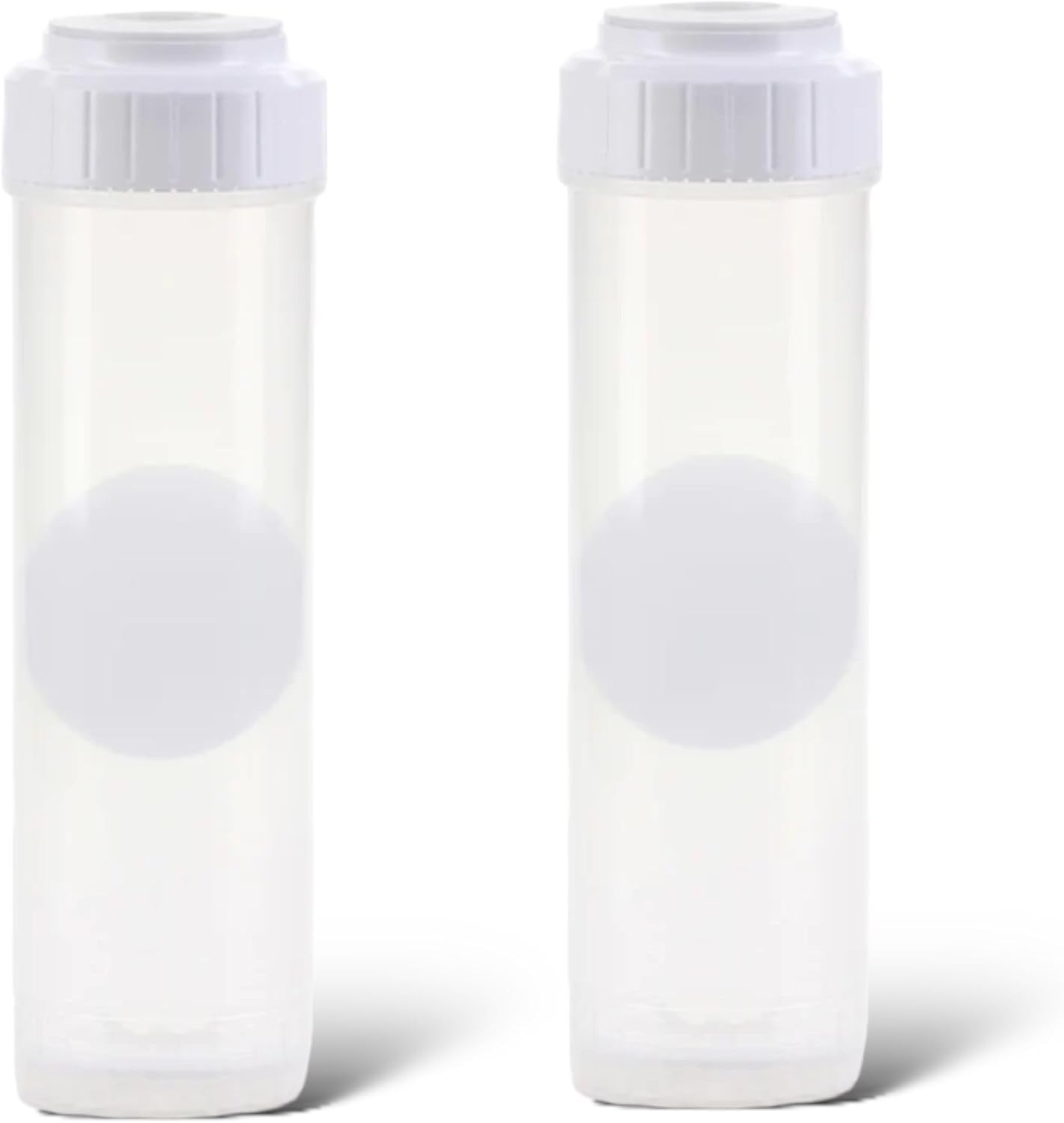 LiquaGen 2 Pack Clear Empty Standard Size Water Filter Cartridge, Durable Construction Universal Pre/Post Use 2.5 x 10 with Padding