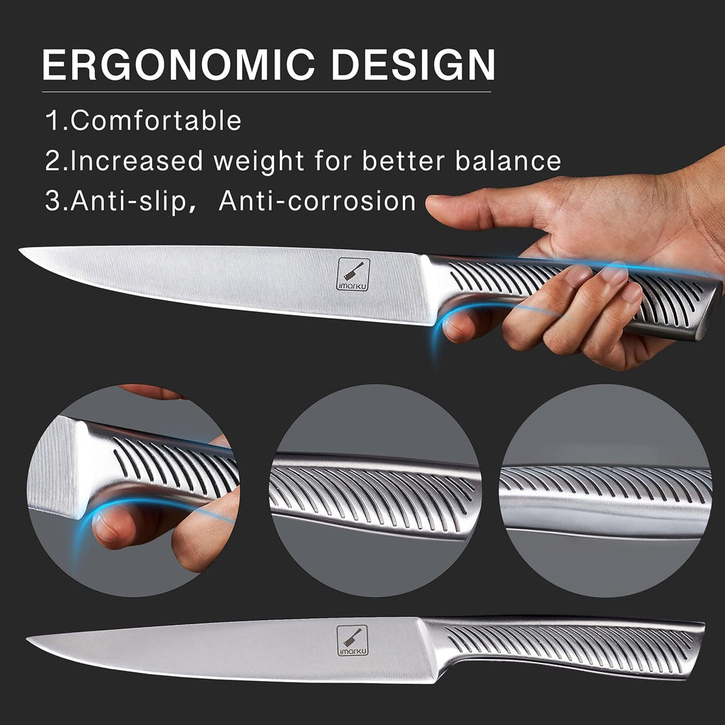 imarku 14PCS High Carbon Stainless Steel Kitchen Knife Set with Block F7207