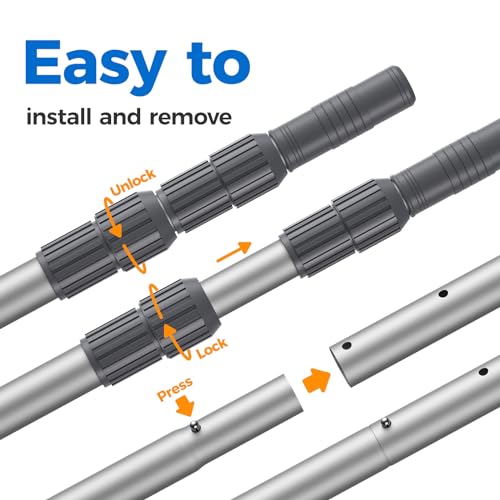 Aluminum Telescopic Swimming Pool Pole with Skimmer Net Attachment L35690
