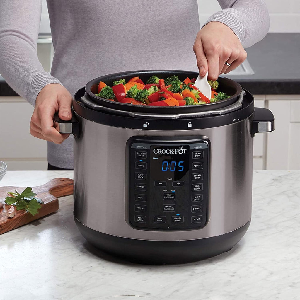 Crock-Pot 8-Quart Programmable Slow Cooker and Pressure Cooker, Black Stainless G80228