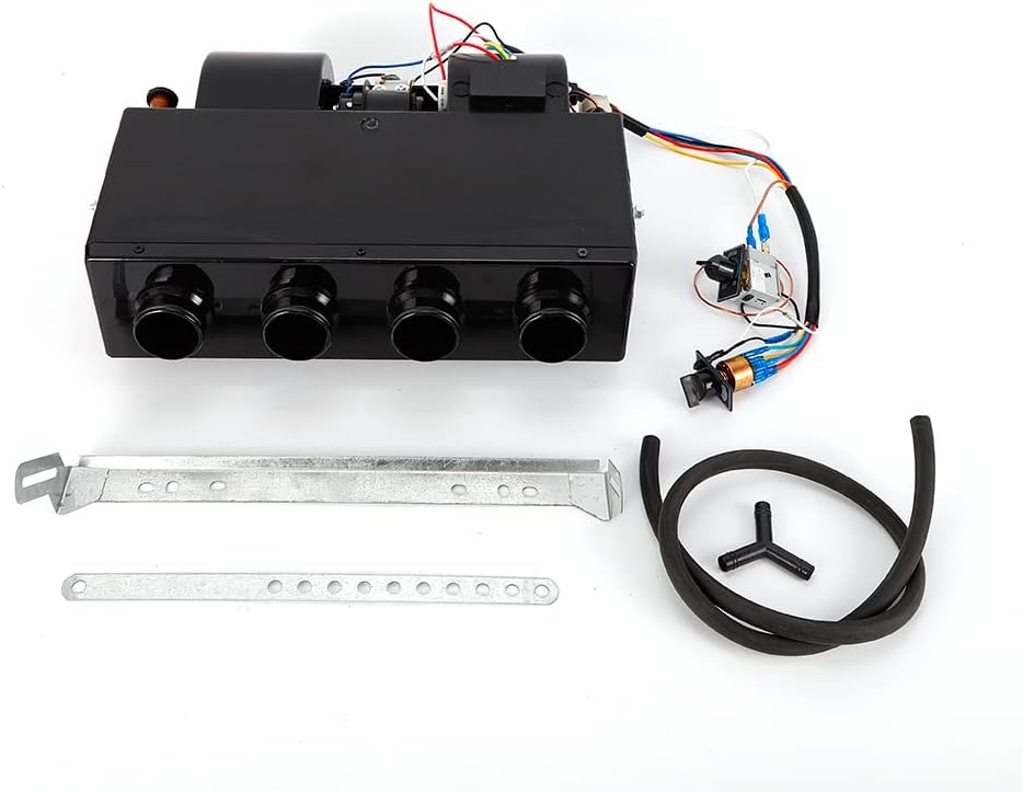 Universal Under Dash AC Evaporator Cooler & Heater Kit, 12V A/C Air Conditioning Evaporator Assembly Unit & Heater Kit 3 Speed Electrical Thermostat 4Max Air Volume 600 CFM for Car Truck