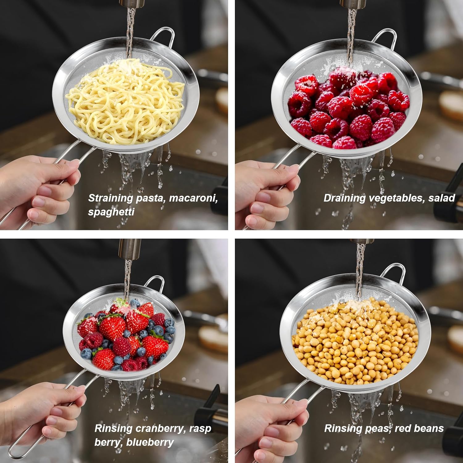Stainless Steel Fine Mesh Food Strainer Colander P7705