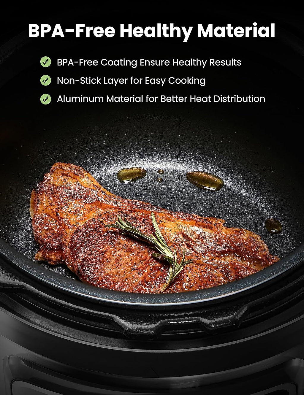 COMFEE’ 8 Quart Electric Pressure Cooker Multi Cooker Stainless Steel C75057