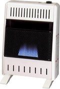 ProCom MN100TBA-B Ventless Natural Gas Blue Flame Space Heater with Thermostat Control for Home and Office Use, 10000 BTU, Heats Up to 500 Sq. Ft., Includes Wall Mount and Base Feet, White