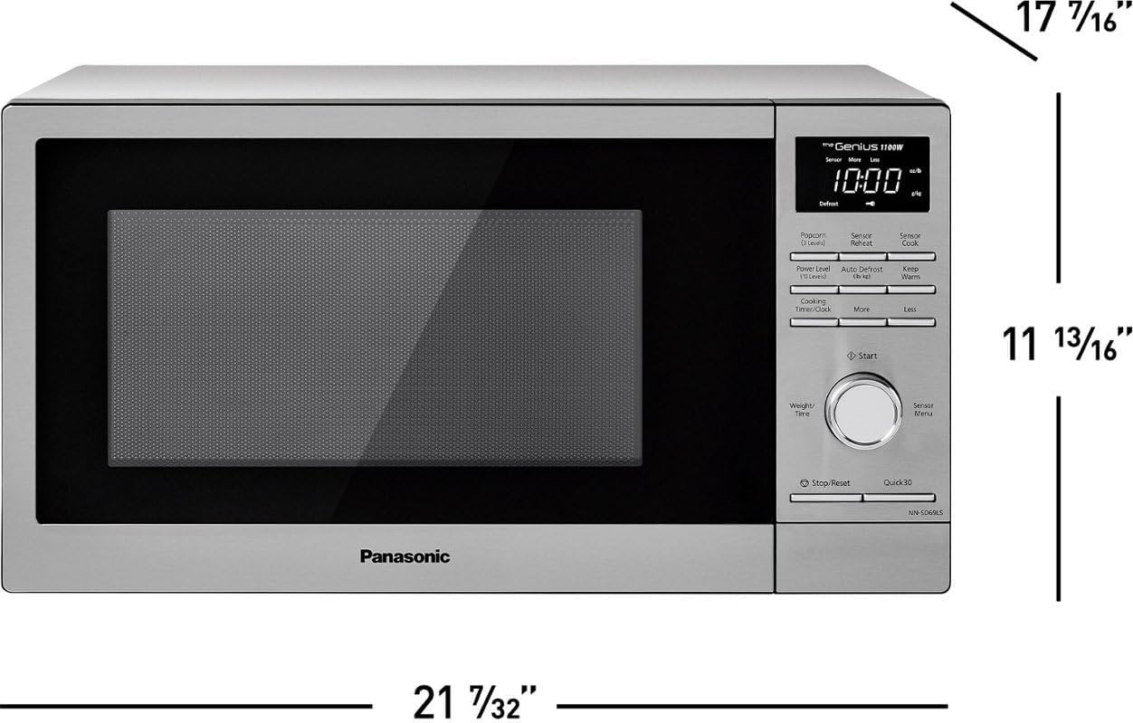 Panasonic NN-SD69LS 1100W Microwave with Sensor Cook, Stainless Steel D855