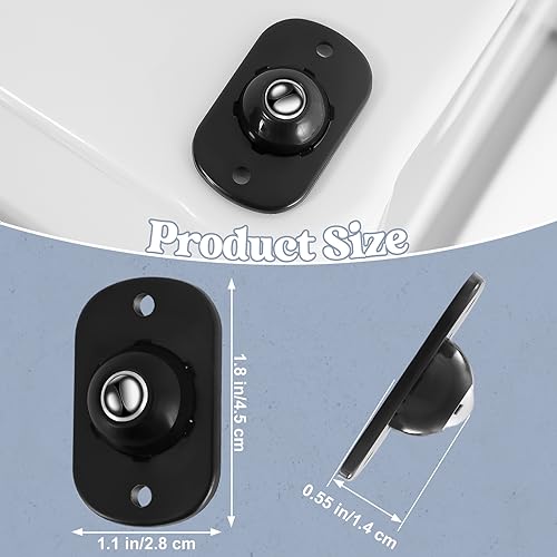 Self Adhesive Caster Wheels Stainless Steel 360 Degree Rotation for Trash Cans, 8 Pieces I60528