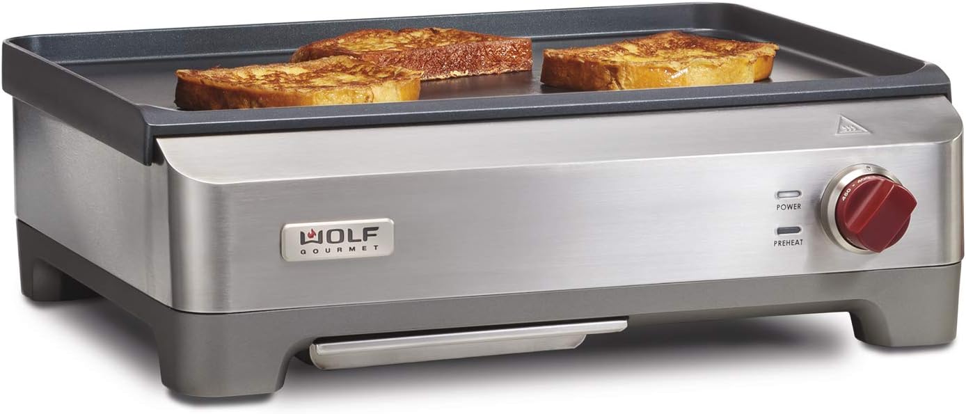 Wolf Gourmet Precision Electric Griddle Indoor Grill, Nonstick, Stainless Steel X74438