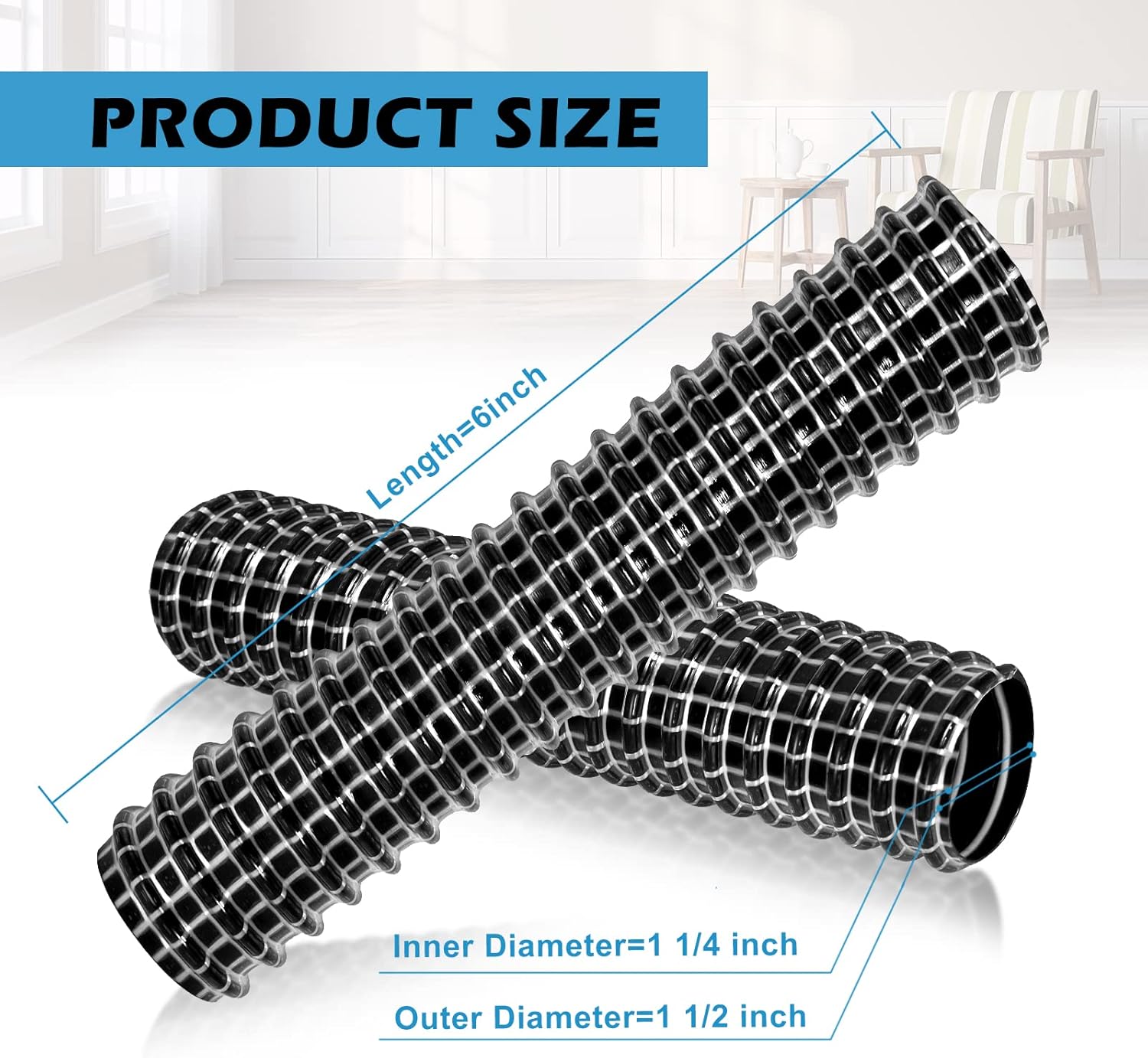 Lower Nozzle Hose for Shark Rocket HV300-HV321 Vacuum, 2 Pack N2734