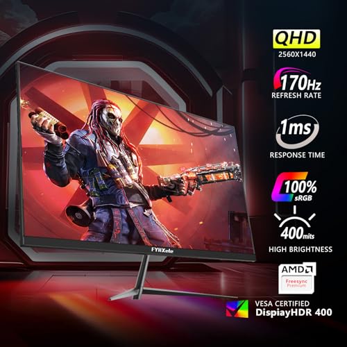 FYHXele Gaming Monitor 1ms Eye Care DisplayPort HDMI VESA Mount B312
