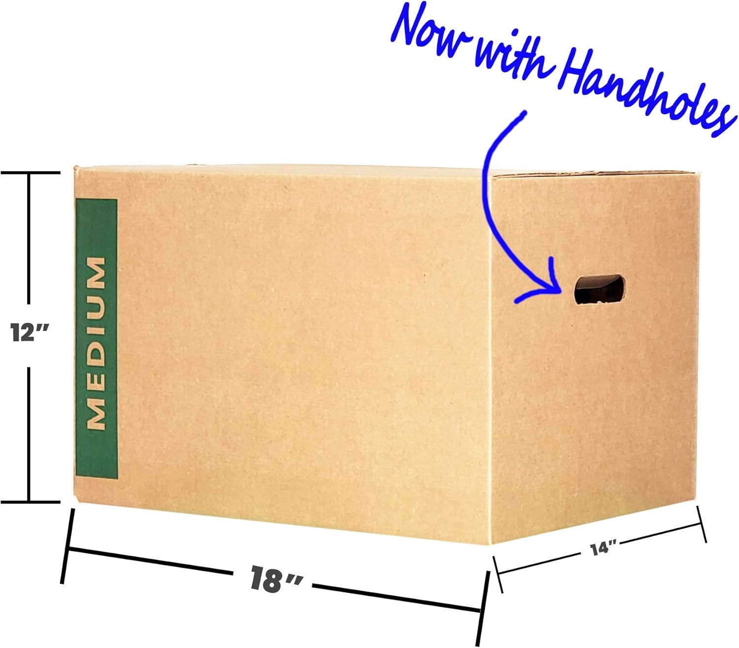 Medium Moving Boxes with Handles 18x14x12, Pack of 10 F289