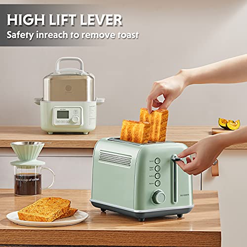 BUYDEEM DT640 4-Slice Toaster, Extra Wide Slots, Retro Stainless Steel K89523