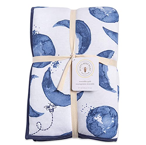 Burt's Bees Baby Reversible Quilt Blanket, 100% Organic Cotton, 37 x 46 Inch B727