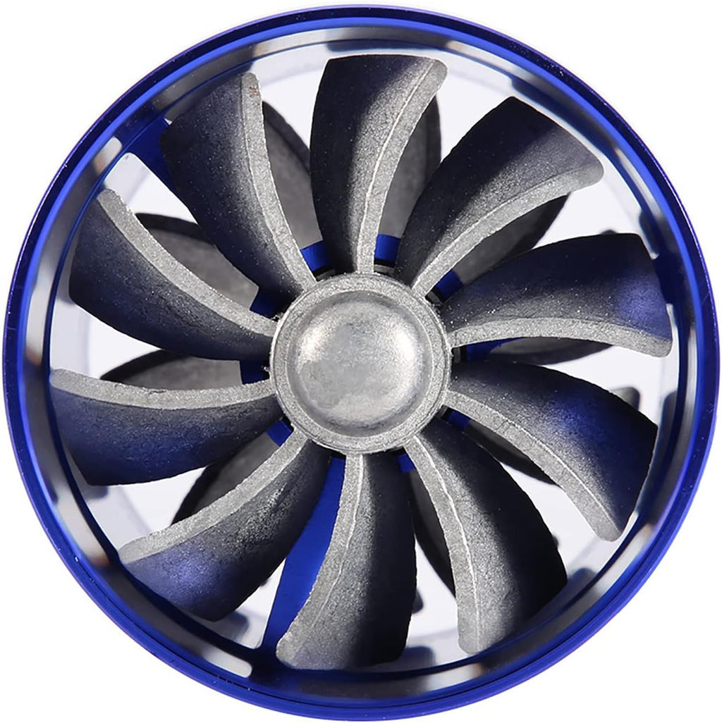 Air Intake Twin Fan Turbocharger Fuel Saver (Blue) B31047