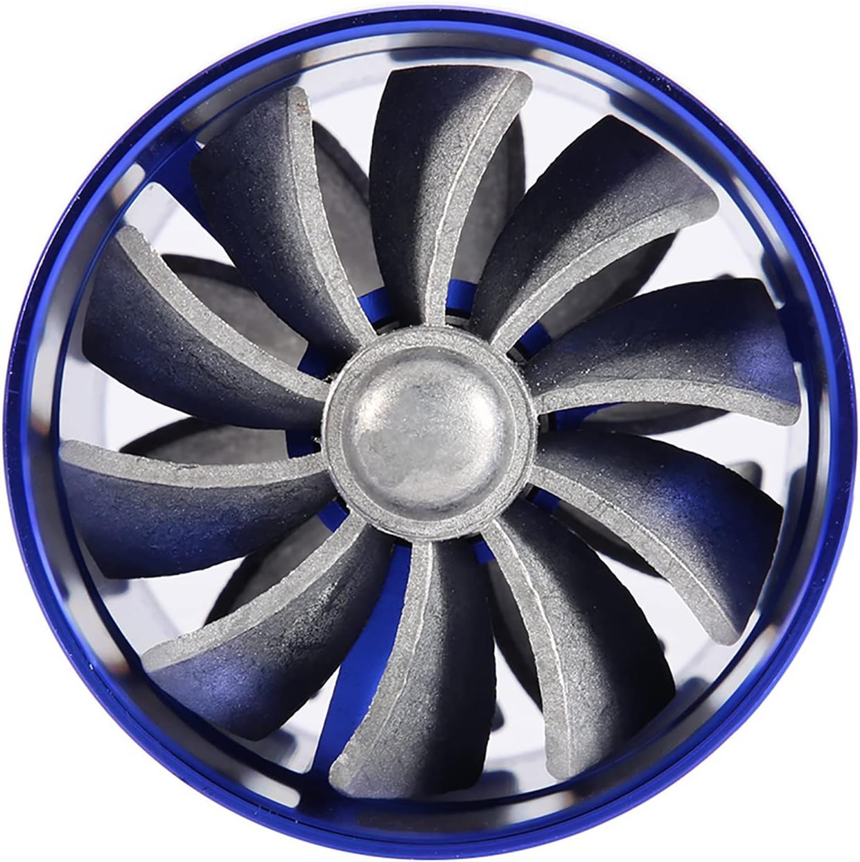 Air Intake Twin Fan Turbocharger Fuel Saver (Blue) B31047