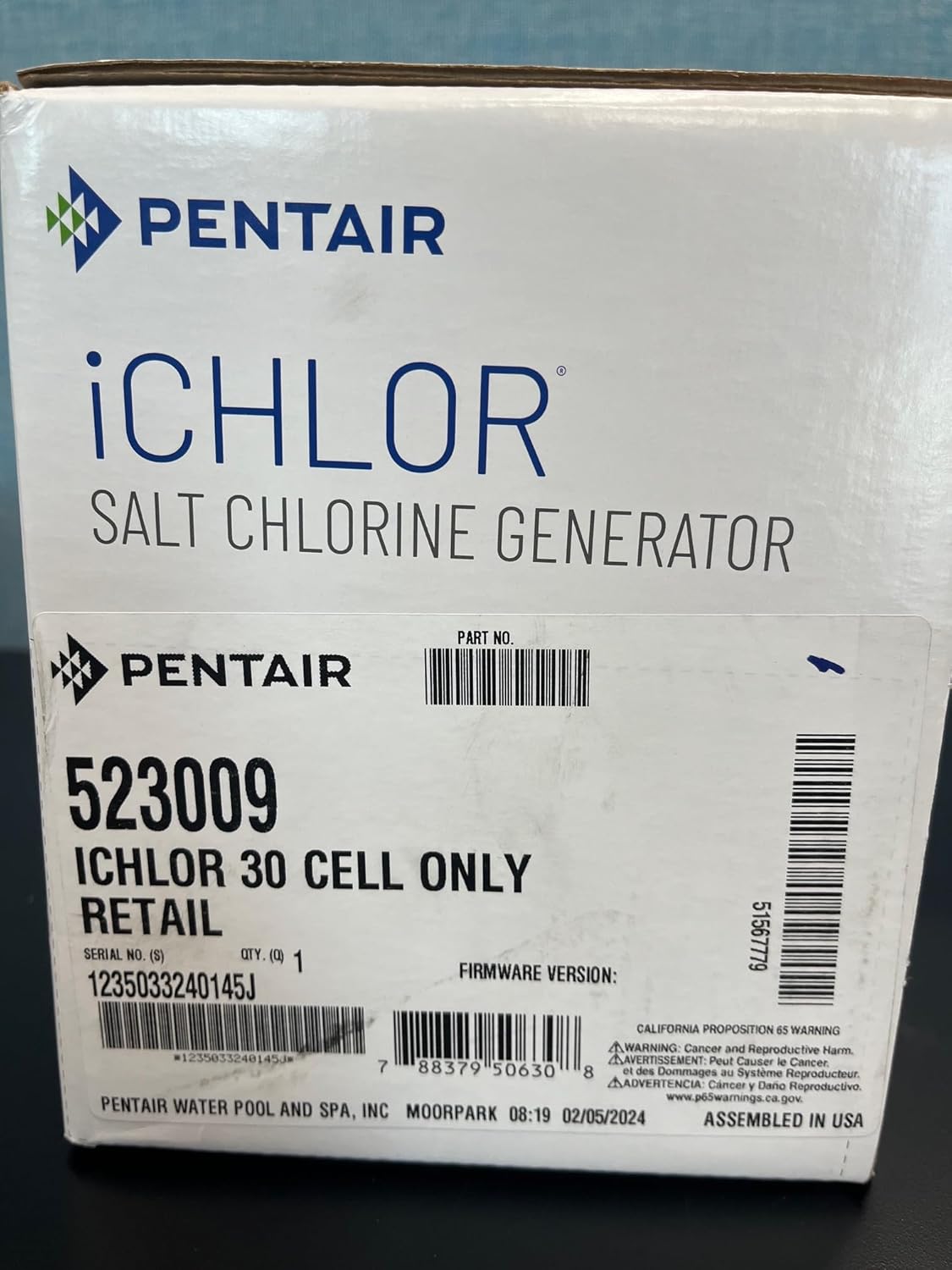 Pentair ICHLOR 30K Cell 523009 S2802