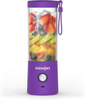 BlendJet Portable Blender for Smoothies & Shakes - 16oz BlendJet 2 Cordless Personal & Small Blender, USB-C Rechargeable & Self Cleaning - Quiet Mini Travel Blender with Stainless Steel Blade (Purple)