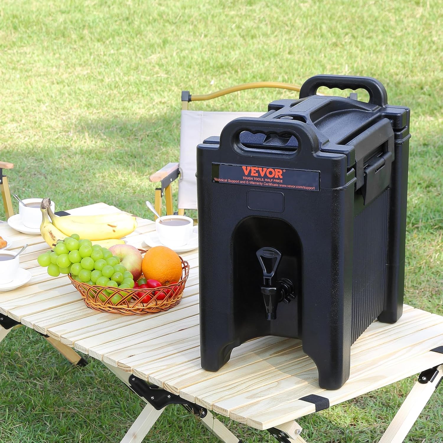VEVOR Insulated Beverage Dispenser 2.5 Gallon, Food-grade LDPE Hot and Cold Beverage Server V159364