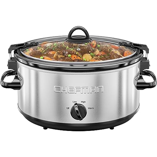 Chefman 5 Qt. Slow Cooker, All-Natural, Glaze & Chemical-Free Pot