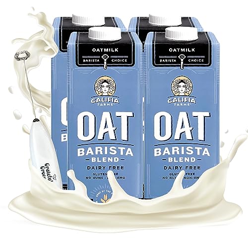 Califia Farms Oat Milk Barista Edition 32oz with Grateful Grocer Milk Frother Wand A53251