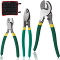 Hilitchi 4Pcs 6 8 10 Inch Stainless Steel Cable Cutters with Storage Pouch, Heavy Duty Cable Wire Cutters Wire Rope Cutter High Leverage Cutter for Wire, Copper, Brake Cutting