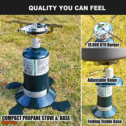 RANDDER Propane Stove Portable Camping Gas Burner with Carrying Case D731