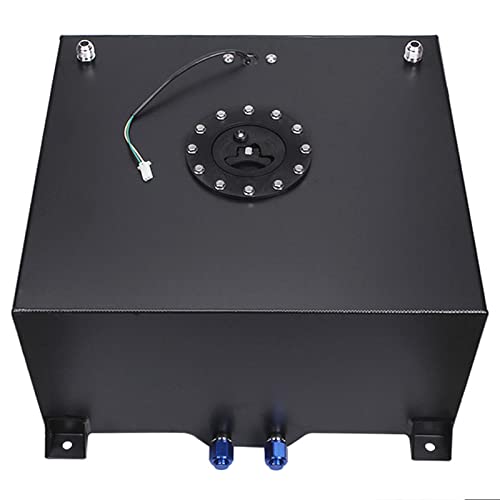 GSTP Universal Fuel Cell Tank with Cap and Level Sender Polished Aluminum Black