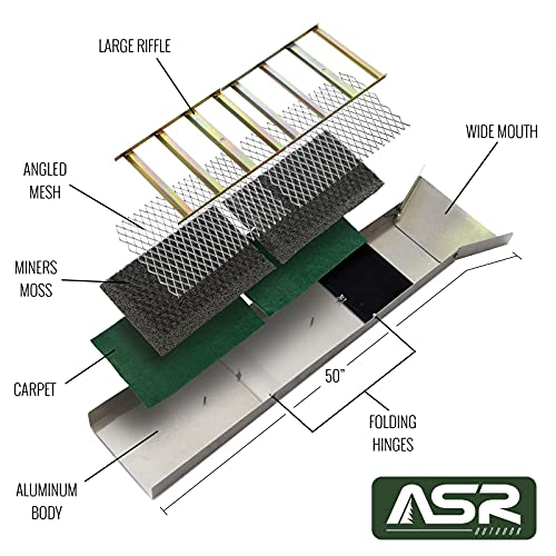 ASR Outdoor Deluxe 50" Folding Sluice Box Gold Prospecting Kit E462