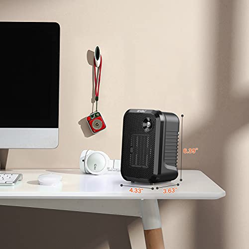 andily 500W Space Heater for Home Office Desk Use with Safety Switch Z66644