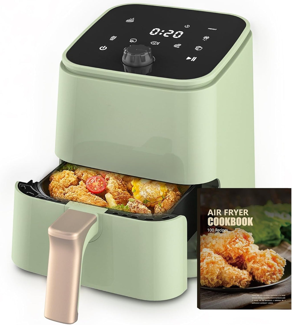 2 Quart Compact Air Fryer for Singles and Small Kitchens, 1200W Small Air Fryer Oven with Touchscreen and 8 Preset Modes Airfryer Oven Cooking Home Appliances Air Fryers Kitchen Appliances