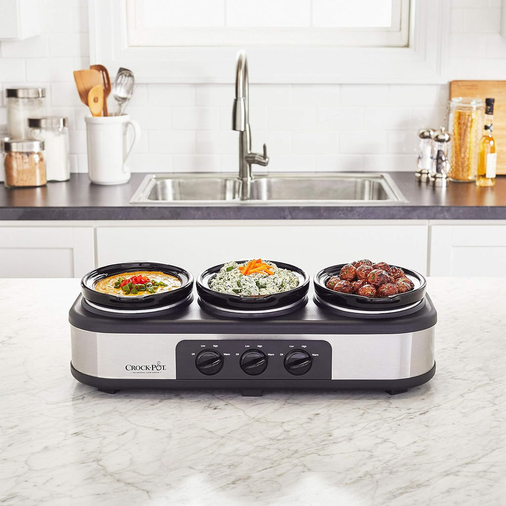 Crock-Pot Stainless Steel Trio Cook & Serve Slow Cooker U9963