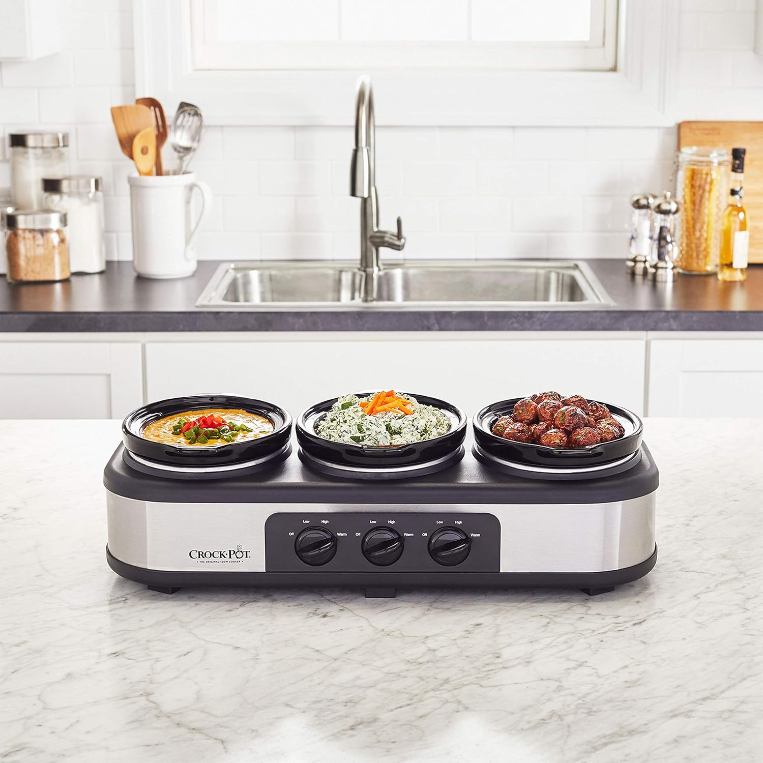 Crock-Pot Stainless Steel Trio Cook & Serve Slow Cooker U9963