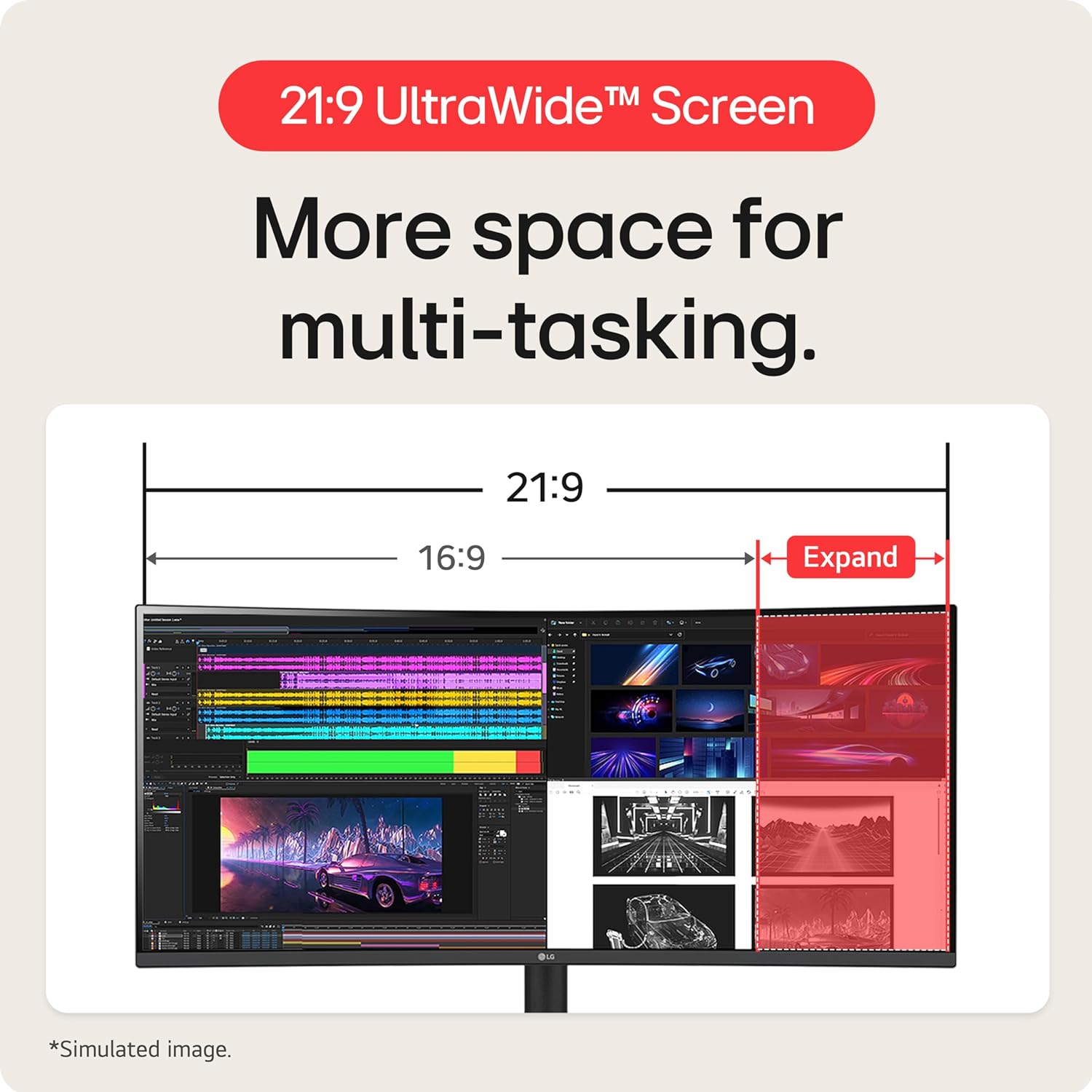 LG 40WP95C-W 40" UltraWide Curved WUHD 5K2K Nano IPS Display with HDR10, Thunderbolt 4 C5361