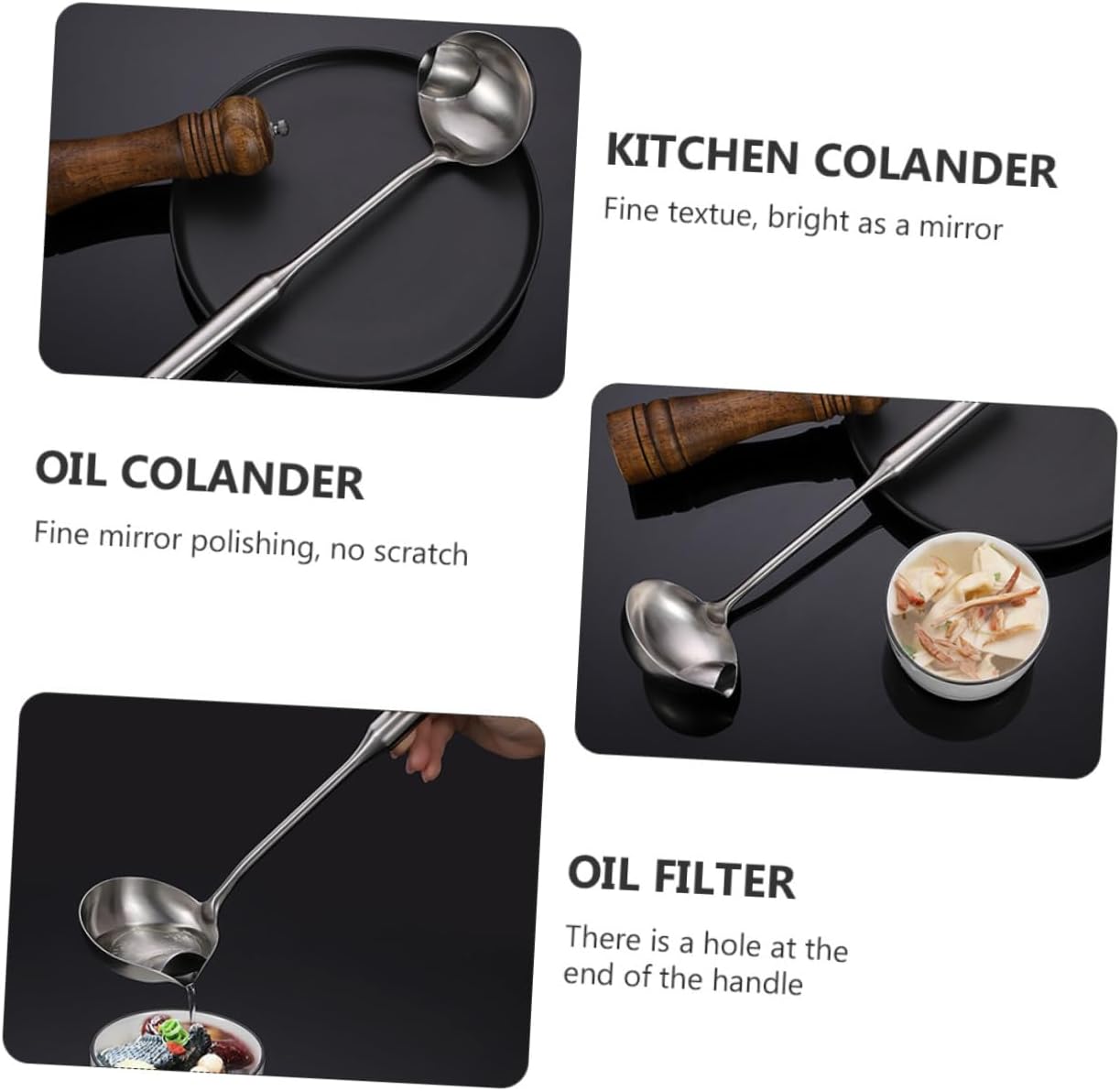 Stainless Steel Oil Separator Spoon with Fine Mesh T627992
