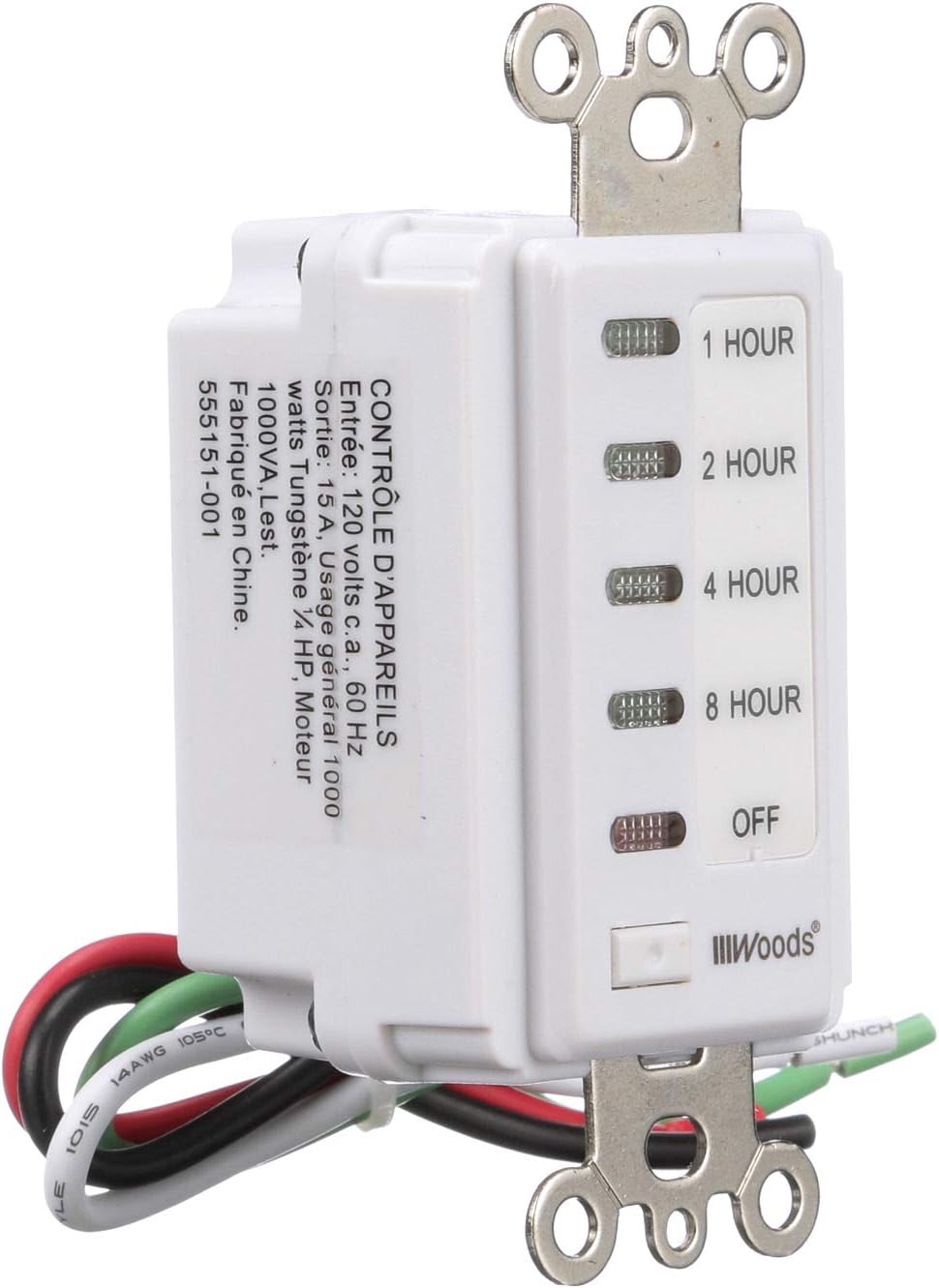Woods 59013 in-Wall Timer, 120V, 15A, White W66114
