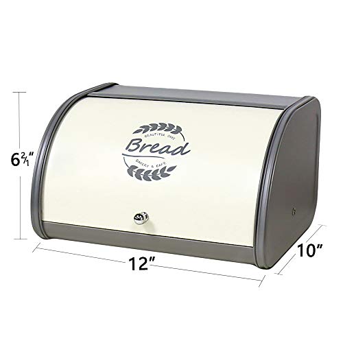 X458 Metal Bread Box with Roll Top Lid T59570
