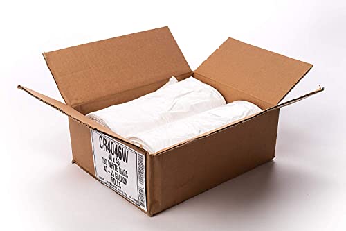 Aluf Plastics 4 Gallon 0.5 Mil White Trash Bags E4881