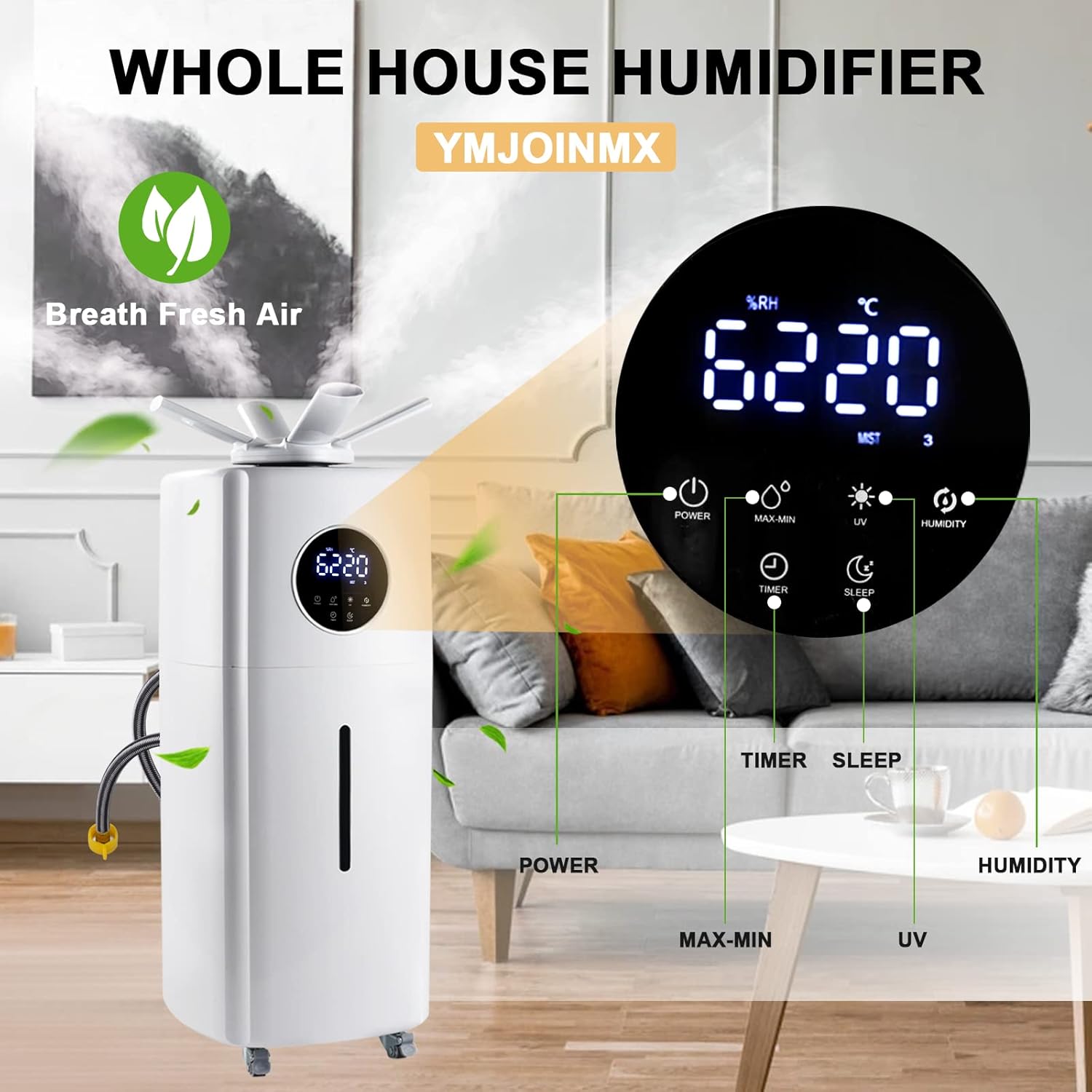 Commercial Industrial Humidifier 6Gal Water Tank 2000ml/h for Greenhouse 110V O372