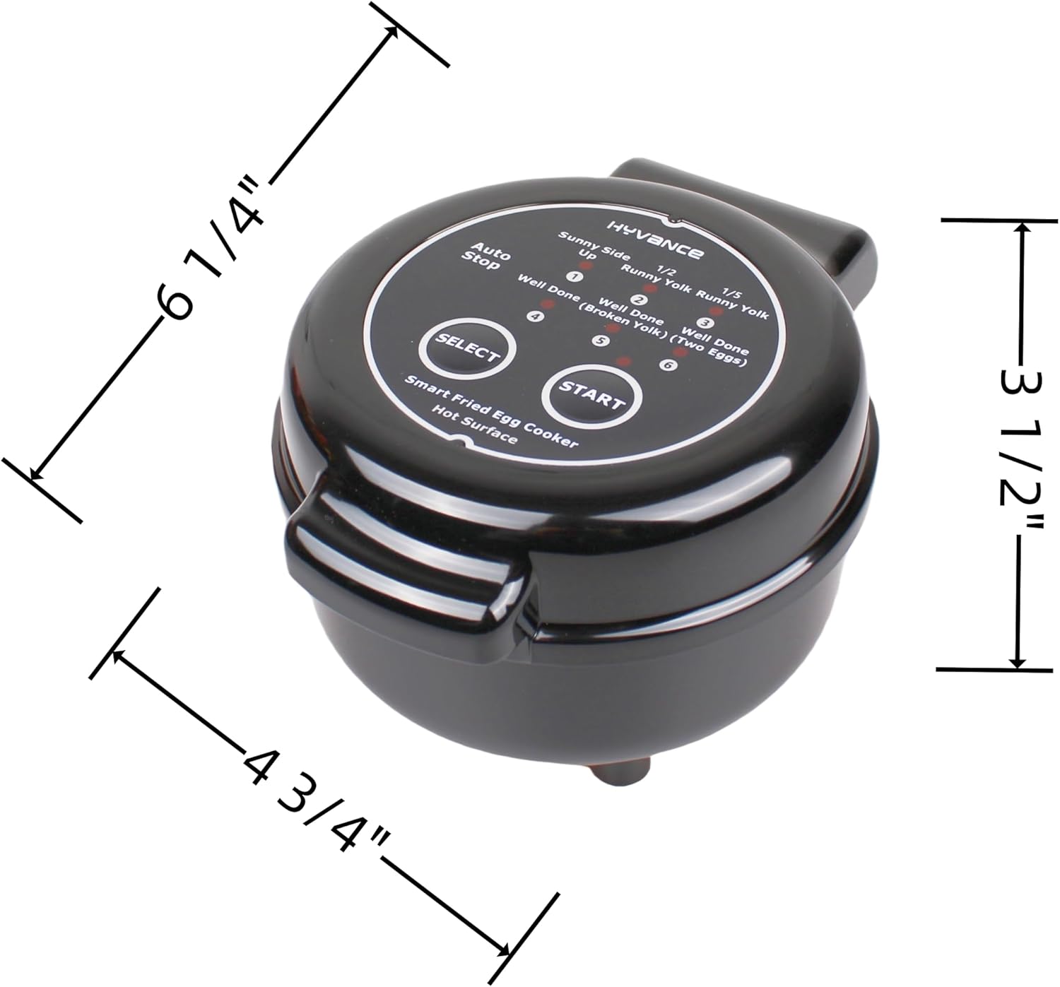 Smart Fried Egg Cooker, Non-Stick, Auto Shut-Off (Black) P51766