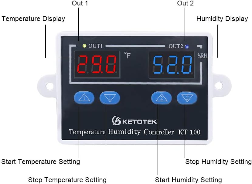 Digital Thermostat Module 120V Heating Cooling Humidification Dehumidification Control I41596