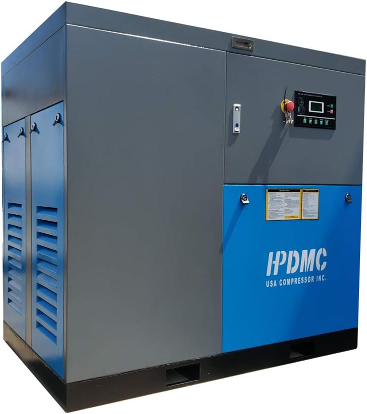 Rotary Screw Compressor 30HP / 125CFM@125 PSI - 460-480V / 60Hz / 3-Phase - Heavy Duty Stationary Industrial Air Compressed System Built-in Oil Separator