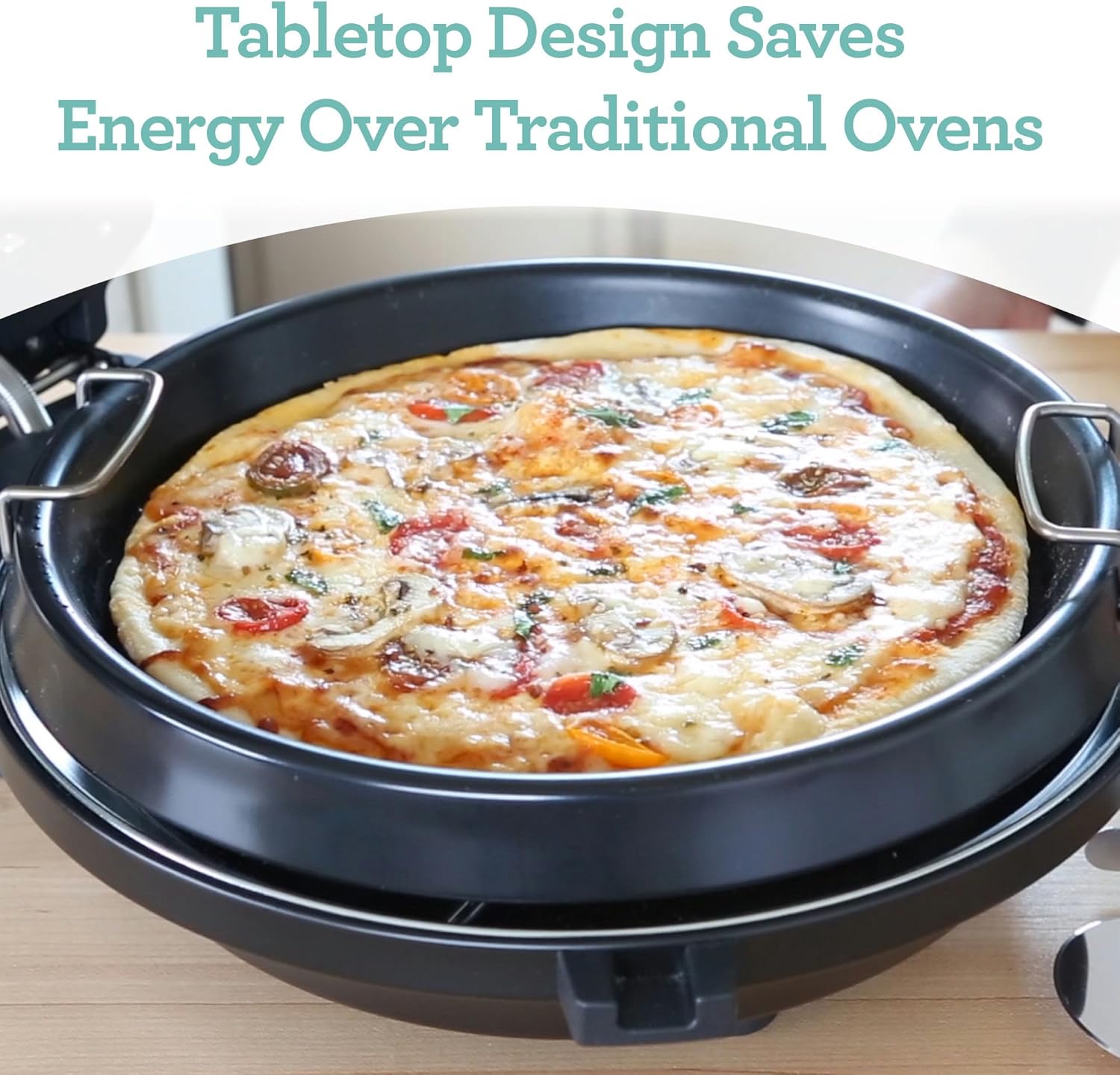 Euro Cuisine PM600 12" Rotating Pizza Maker with Stone & Baking Pan M25085