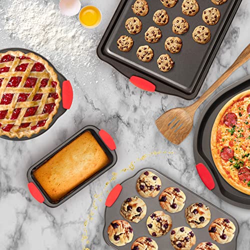 Moss & Stone Carbon Steel Non-Stick Baking Pans Set with Silicone Handles U593099