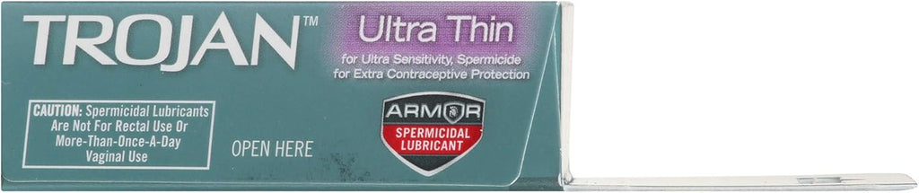 Trojan Condom Sensitivity Ultra Thin Spermicidal, 3 Count O714