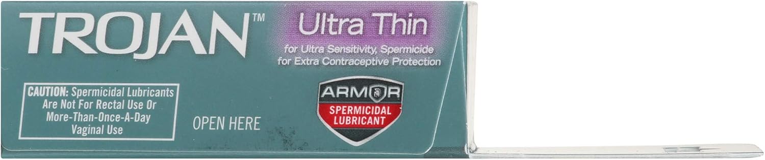Trojan Condom Sensitivity Ultra Thin Spermicidal, 3 Count O714