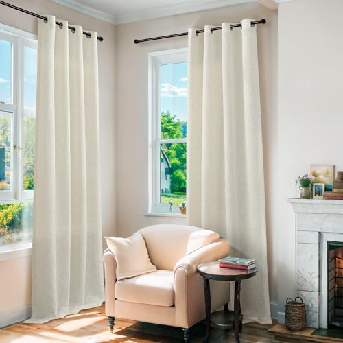 Pitalk Grommet Linen Sheer Curtains for Living Room W67650
