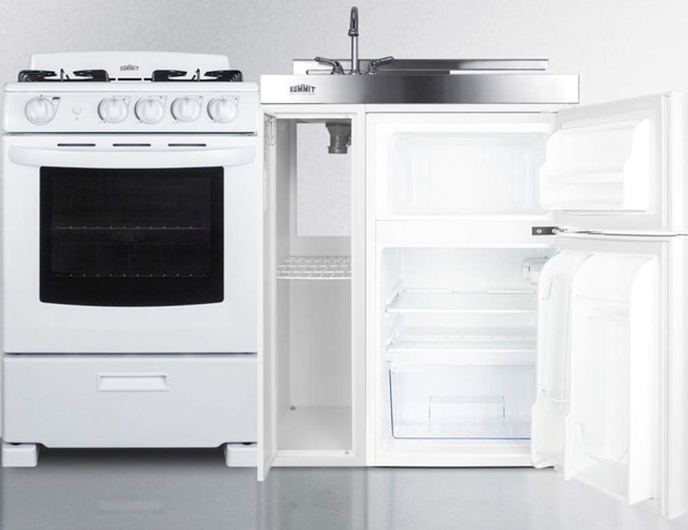 Summit Appliance ACK54GASW 54" All-in-One Kitchenette with Gas Range and Refrigerator R882059