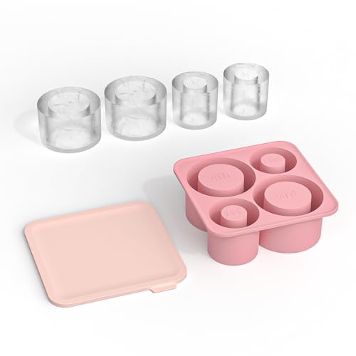 Silicone Ice Cube Tray for Tumbler, 4 Pcs Cylinder Ice Mold for Freezer W65887