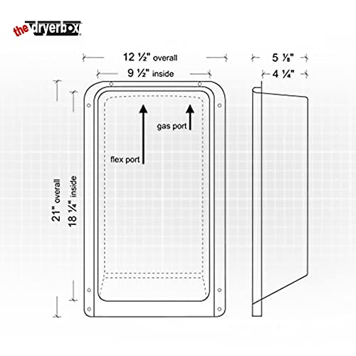 Recessed Dryer Vent Box with Gas Port for 2x6 Walls R521